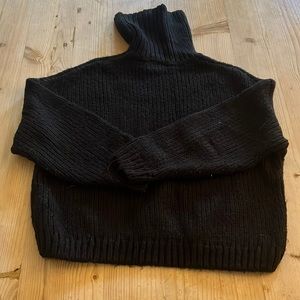 Black chunky turtleneck sweater